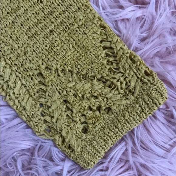 NEW BCBGMAXAZRIA Crochet Golden Sweater Size Small - Picture 8 of 11